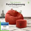 Green Bean® 2er Set Indoor Sitzsack + Hocker mit EPS-Perlen Füllung - Sitzhocker Sitz-pouf , Rot, L Bild 5