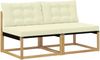 vidaXL Outdoor Mittelsofa Massives Akazienholz und Textilene Weiß 901645 Bild 2