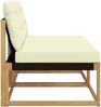 vidaXL Outdoor Mittelsofa Massives Akazienholz und Textilene Weiß 901645 Bild 5