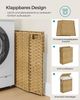 Songmics Wäschekorb mit herausnehmbarem Wäschesack, synthetisches Rattan Pastellgelb, 55L Bild 4