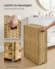 Songmics Wäschekorb mit herausnehmbarem Wäschesack, synthetisches Rattan Pastellgelb, 55L Bild 3