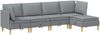 vidaXL Wohnzimmergarnitur mit Kissen mit Speicher 5 pcs Hellgrau Stoff 3413676 Bild 2