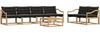 vidaXL Outdoor-Sofagarnitur 7 pcs Weiß und Schwarz 79 x 79 x 37 cm 3388454 Bild 2