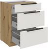 Küchen Unterschrank 60 cm Küche ARIA Weiss ultra matt + Eiche Artisan matt, hochwertige Fronten mit Anti Fingerprint Beschichtung, Soft-Close Küchenzeile Küchenblock Bild 3
