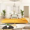 vidaXL Schlafsofa 2-Sitzer mit 2 Kissen Gelb Stoff 375895 Bild 3