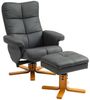 HOMCOM Relaxsessel mit Hocker und Stauraum, mit Liegefunktion (Fernsehsessel, 2-St, 360° drehbarer Sessel), Kunstleder Holzgestell Dunkelgrau 80 x 86 x 99 cm Bild 4