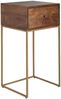 Nachttisch Mango Massivholz / Metall 40x75,5x35 cm Nachtschrank Boxspringbett, Design Nachtkonsole mit Schublade, Nachtkommode mit Stauraum Bild 2