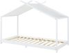 Hausbett Kinderbett Brome aus Holz 90x200 cm Weiß mit Lattenrost [en. casa] Bild 2