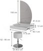 Schminktisch Sherry Weiß Hochglanz 81.4 cm mit LED-Spiegel und Hocker Vicco Bild 2