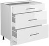 Küchenunterschrank Fame-Line Weiß Hochglanz/Weiß 80 cm mit 3 Schubladen, ohne Arbeitsplatte Vicco Bild 4