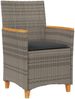 vidaXL Gartenstühle mit Kissen 2 Stk. Grau Poly Rattan Massivholz 368721 Bild 4