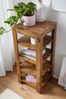 Standregal MUMBAI Massiv-Holz Sheesham 105 cm Wohnzimmer-Regal mit 4 Ablagefächer Design Landhaus-Stil Beistelltisch Bild 5