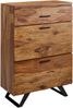Kommode 80x120x41,5cm Sheesham Massivholz Metall Baumkante Modern Sideboard Bild 2
