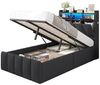 MSMASK Polsterbett mit LED-Beleuchtung & Ladestation, Stauraumbett mit Hydraulik (1-tlg, Ohne Matratze), Multifunktionales Kopfteil, Bettgestell 90x190 cm Bild 3