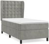 vidaXL Polsterbett mit Matratze Hellgrau 100x200 cm Samt Bild 2