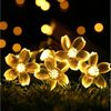 Salcar LED Solarleuchte 5m Solar-Lichterkette mit 20 Kirschblüten Außen Solar Gartenleuchte, 2-Leuchtmodi, Warmweiß Bild 4