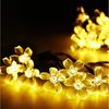 Salcar LED Solarleuchte 5m Solar-Lichterkette mit 20 Kirschblüten Außen Solar Gartenleuchte, 2-Leuchtmodi, Warmweiß Bild 2