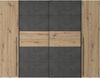 FORTE 'Nagaro' Dreh- und Schwebetürenschrank, 210 x 61 x 270 cm, Schwarz, Holzfarben Bild 2