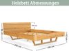 Massivholzbett 180x200cm KEILO - Eichenholz | Bettrahmen mit Bettkopf, Holzbett naturgeölt, Holzkufen | Bettgestell Doppelbett Futonbett Bild 2