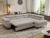 MKS Möbel 'Pablo L-Form' Ecksofa mit Schlaffunktion, verstellbare Kopfstützen, Hellgrau, Struktur, ohne Topper, Rechts Bild 4