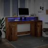 vidaXL LED-Schreibtisch Altholz-Optik 160x55x91 cm Holzwerkstoff 3309436 Bild 4