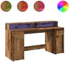vidaXL LED-Schreibtisch Altholz-Optik 160x55x91 cm Holzwerkstoff 3309436 Bild 2