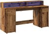 vidaXL LED-Schreibtisch Altholz-Optik 160x55x91 cm Holzwerkstoff 3309436 Bild 5