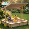 Spielwerk Sandkasten mit Dach, Holz natur / anthrazit, 140 x 140 x 120 cm Bild 5