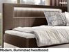 MEBLINI Kinderbett mit Bettkasten GARETH 2 90x200 – H3/Braun Samt Gepolstert Einzelbett mit Matratze - Polsterbett mit Stauraum - Bett mit Kopfteil – Stauraumbett Bild 3
