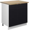 Spülenunterschrank Fame-Line Schwarz gestreift 80 cm mit Regal, AP Eiche Vicco Bild 4
