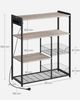 VASAGLE Küchenregal mit Steckdosen, Standregal mit 2 Metallkörben, Bäckerregal mit Haken und Regalablagen, Mikrowellenregal, 35 x 80 x 93,5 cm, Industrie-Design, greige meliert-tintenschwarz Bild 2