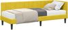 vidaXL Eckbettgestell mit Matratze mit Kopfteil 2 pcs Gelb Samt 3393884 Bild 2
