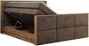 Doppelbett, Boxspringbett mit zwei Multipocket-Matratzen und ein Topper, Bettkästen, Eiche Wotan Holzrahmen, genähtes Kopfteil und Front - ALBERO 2 KING DUO - 140 x 200 cm - Braun Velours - H4 Bild 5