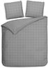 Heckett & Lane Mako-Satin Bettwäsche 155x220 Diamante Glacier Grey Karo Wende uni Bild 3
