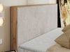 Doppelbett, Boxspringbett mit Bettkästen, Multipocket-Matratze und Topper, Set mit Kopfteil, Eiche Wotan Holzrahmen - WOOD CLASSIC - 200 x 200 cm - Beige Cord - H4 Bild 3