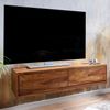 Kadima Design Massivholz Wand-Lowboard, Hochwertiges "Tv"-Board aus Sheeshamholz, Modernes Design, 2 Schubladen. 108x34x25 cm Bild 2
