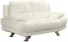 Vente-unique - MUSKO Sofa Kunstleder Weiß - B 91 cm x H 89 cm x L 150 cm Bild 3