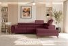 Couch Zento L Form in Samtstoff - Samtstoff - bordeaux - Rechts Bild 3