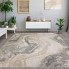 Velours Teppich Kurzflor Modern | Wohnzimmerteppich Strapazierfähig | Designerteppich Pflegeleicht | Marmor-Optik | Naturtöne 120x180 cm 0,8 cm Florhöhe | SIENA-Elsa von Kadima Design Bild 4