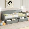 Merax Daybett, Kinderbett Massivholz Tagesbett Schlafsofa 90x200cm mit 2 Schubladen, grau Bild 3