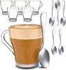 Cosumy Gläser-Set 6 Cappuccino Gläser mit Henkel und Löffel - 250ml - Hält lange warm, 12-tlg, Glas, Cappuccino Gläser Set mit Henkel und Löffel - 250 ml - Hält lange warm Bild 2