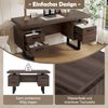 Schreibtisch aus MDF mit 2 Schubladen & Ordnerfach, 135x54 cm, Braun/Schwarz Bild 5