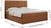 Polsterbett Kunstlederbett mit Bettkasten, Stauraumbett - ERNI - 160x200cm - Orange Stoff - H4 Bild 5