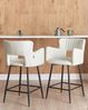 Set mit 2 Barstühlen SANILAC Samtstoff Creme Bild 3
