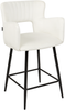 Set mit 2 Barstühlen SANILAC Samtstoff Creme Bild 5