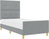 vidaXL Bettgestell mit Kopfteil Hellgrau 80 x 200 cm Stoff 3344683 Bild 2