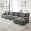 Modulares Ecksofa,L-förmiges Couch Set für Wohnzimmer 4-Sitzer Komfortable Cloud Couches mit beweglichem Ottoman DIY-Kombination,Chenille,Grau, Bild 2