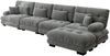 Modulares Ecksofa,L-förmiges Couch Set für Wohnzimmer 4-Sitzer Komfortable Cloud Couches mit beweglichem Ottoman DIY-Kombination,Chenille,Grau, Bild 5