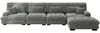 Modulares Ecksofa,L-förmiges Couch Set für Wohnzimmer 4-Sitzer Komfortable Cloud Couches mit beweglichem Ottoman DIY-Kombination,Chenille,Grau, Bild 4