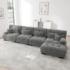 Modulares Ecksofa,L-förmiges Couch Set für Wohnzimmer 4-Sitzer Komfortable Cloud Couches mit beweglichem Ottoman DIY-Kombination,Chenille,Grau, Bild 3
